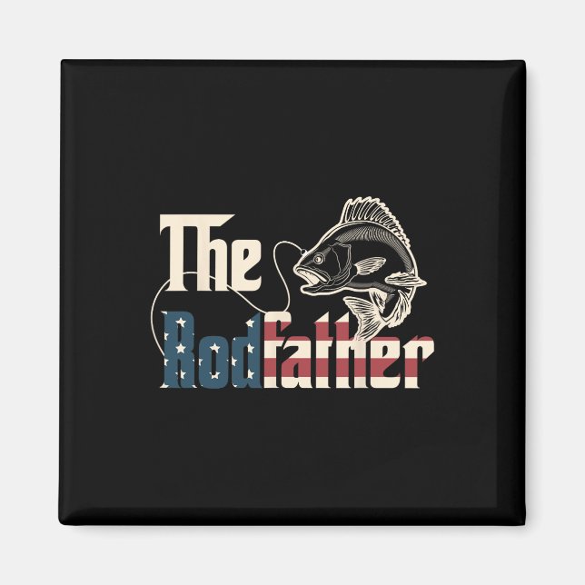 Imã O Rodfather Retro Groovy Amante da Pesca Presentes (Frente)