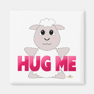 Imã O rosa Huggable dos carneiros brancos abraça-me