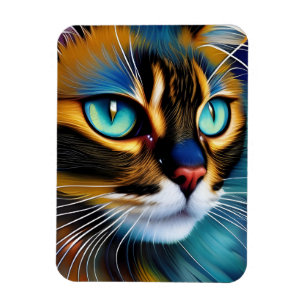 Ímã O rosto de um belo ponto de Lynx Siamese