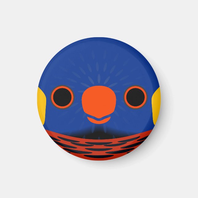 Imã O rosto de um lorikeet de coco (Frente)