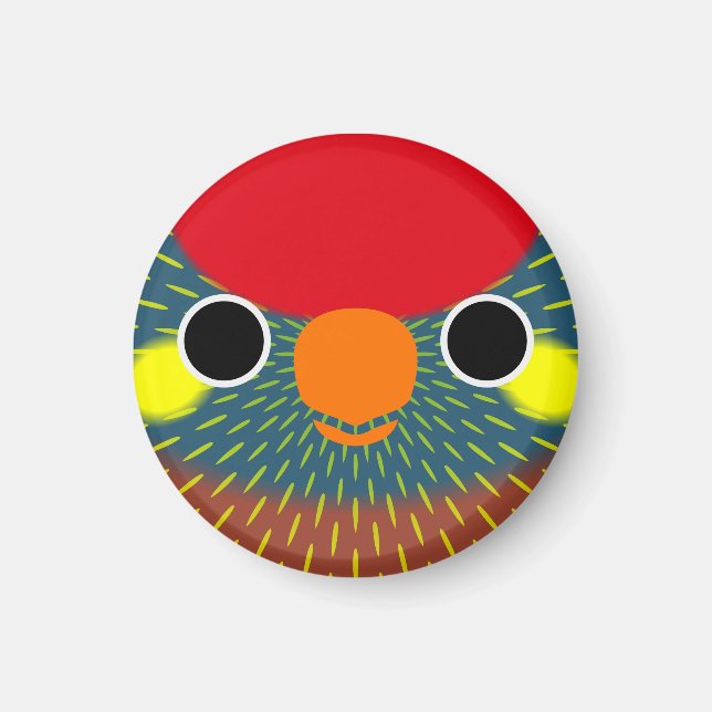 Imã O rosto de um Lorikeet Variado (Frente)