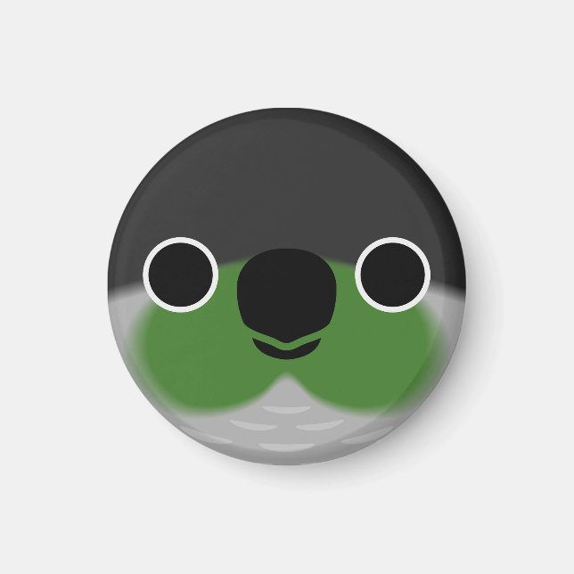Imã O rosto de um periquito de bochecha verde (Frente)