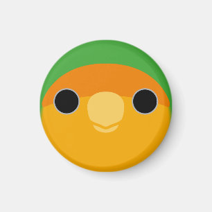 Imã O rosto de um pombinho de cara laranja