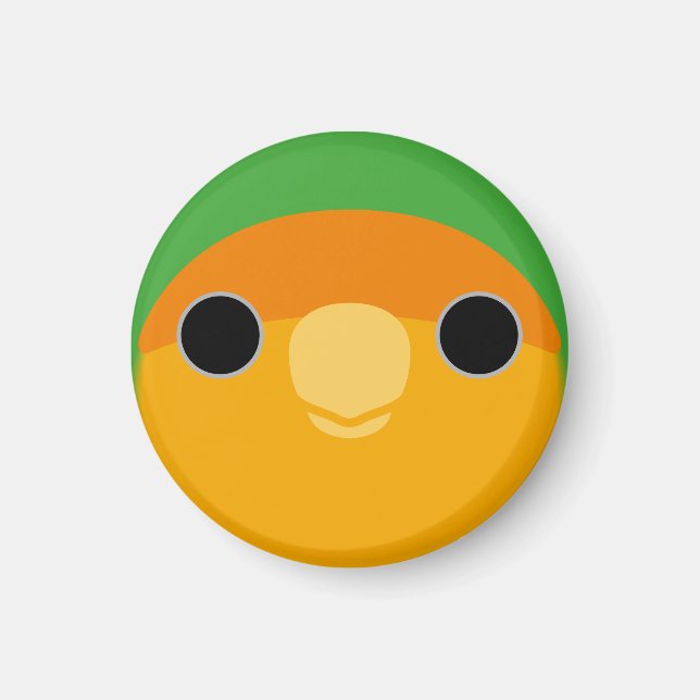 Imã O rosto de um pombinho de cara laranja (Frente)