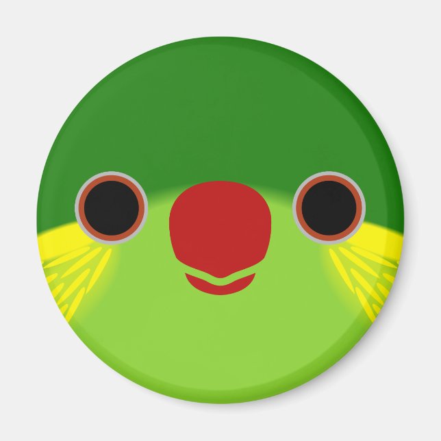 Imã O rosto de uma fêmea de loriquieto de flanqueado v (Frente)