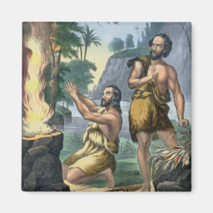 Imã O sacrifício de Cain e de Abel, de um impressão