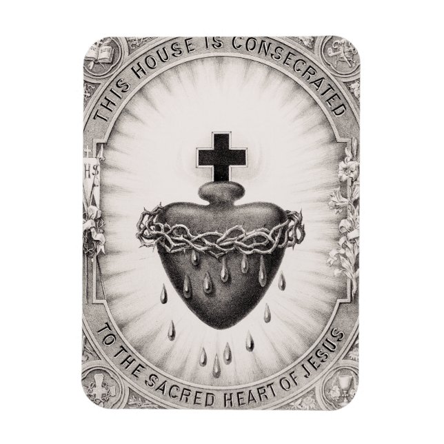 Ímã O Sagrado Coração de Jesus Símbolo Divino (Vertical)
