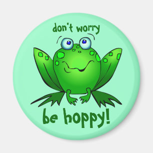 Imã O sapo verde não se preocupa seja Aqua Hoppy