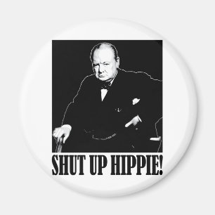 Imã O senhor Winston Churchill diz o Hippie acima