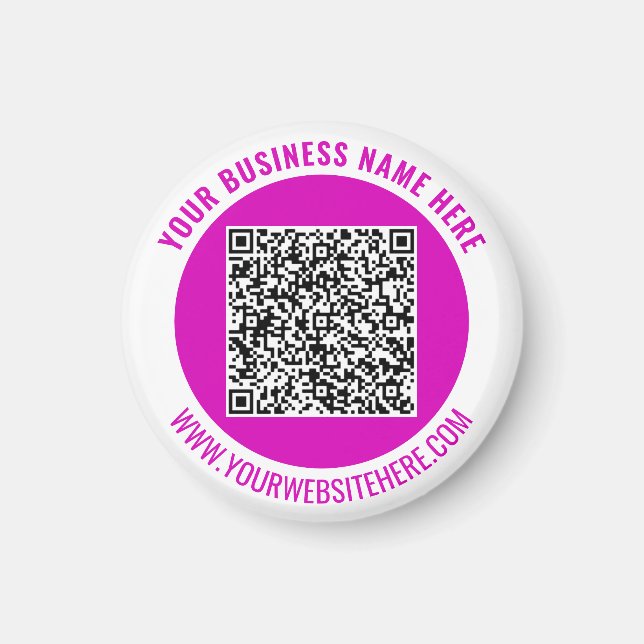 Imã O seu código QR e o ímã de texto personalizado esc (Frente)