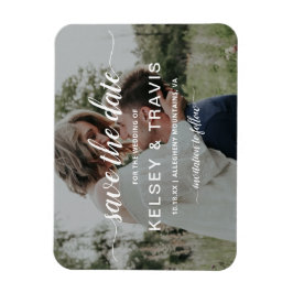 Ímã O Simples Casamento De Fotos Elegante Moderno Salv