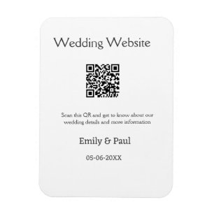 Ímã O site de casamento detalhes scan QR adicionar nom