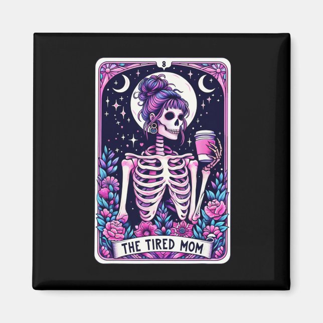 Imã O Skeleton do Cartão Tarot da Mãe Cansado (Frente)