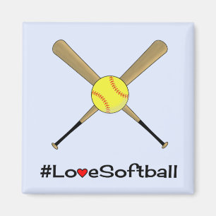 Imã O slogan do hashtag do softball do amor ostenta o