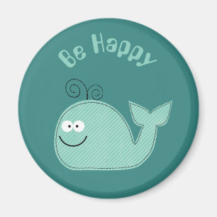 Imã O slogan inspirado da baleia bonito esteja feliz