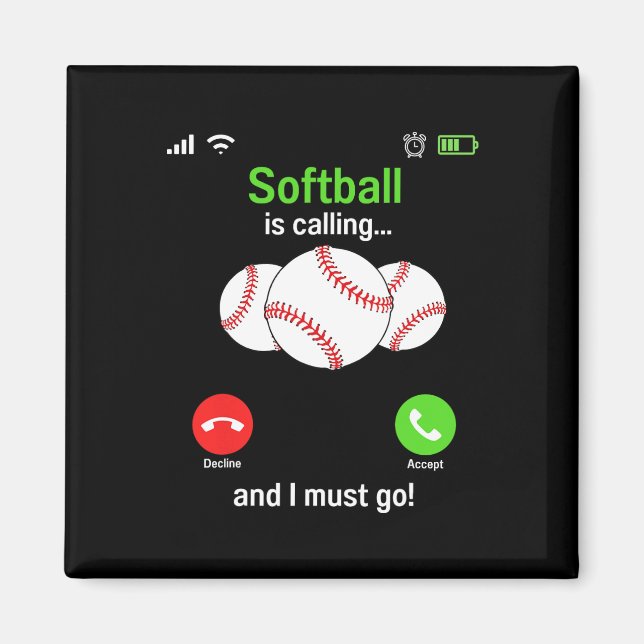 Imã O Softbol Está Chamando - Jogadora de Softbol Trei (Frente)