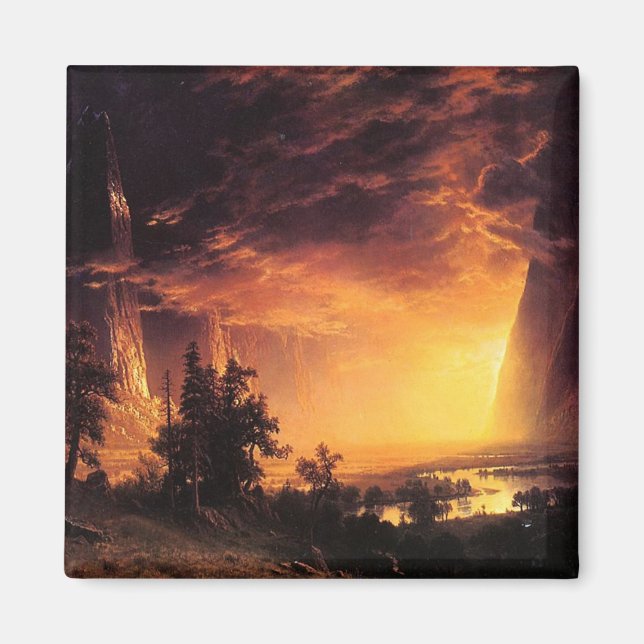 Imã O Sol de Albert Bierstadt no Vale Yosemite (Frente)