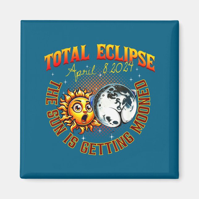 Imã O Sol Está Ficando Enlunado Eclipse Total Solar (Frente)