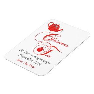 Ímã O tea party do Natal, salvar a data