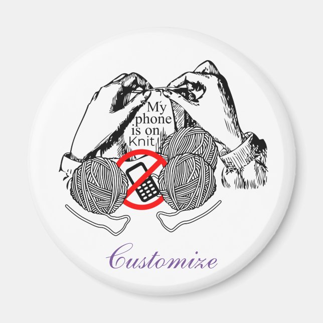 Imã O telefone está no Knit Thunder_Cove (Frente)