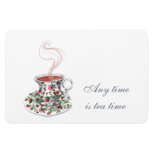 Ímã O tempo todo é hora de chá Tea Slogan Cote Vintage