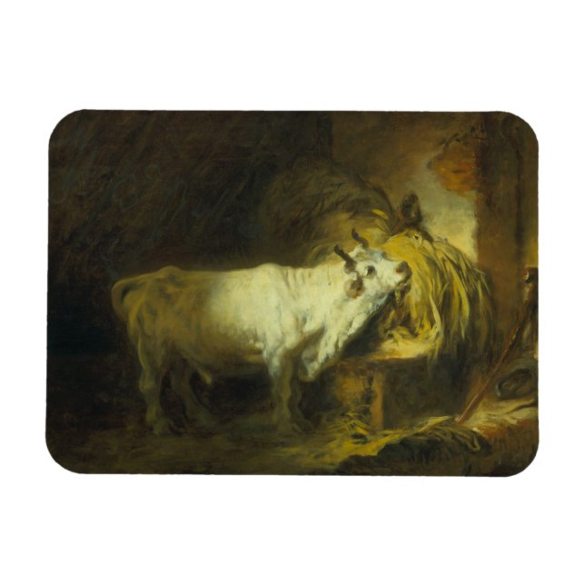 Ímã O touro branco no estábulo (óleo na canvas) (Horizontal)