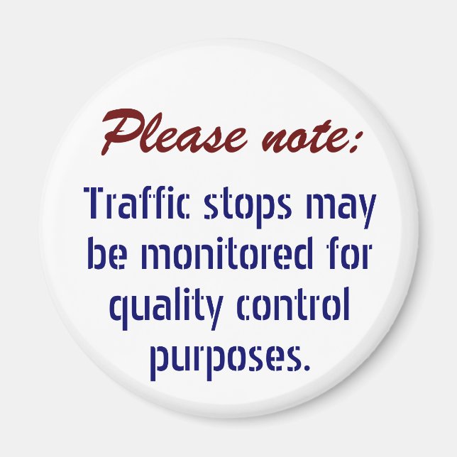 Imã O tráfego pára talvez monitorado. . . (Frente)