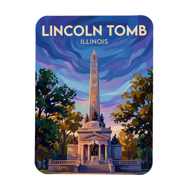 Ímã O Túmulo de Lincoln no Cemitério de Oak Ridge EUA (Vertical)
