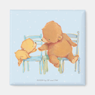 Imã O urso de Brown grande ajuda pouco urso amarelo