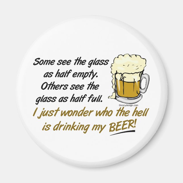 Imã O vidro é metade do Cheio? Ímãs (Frente)