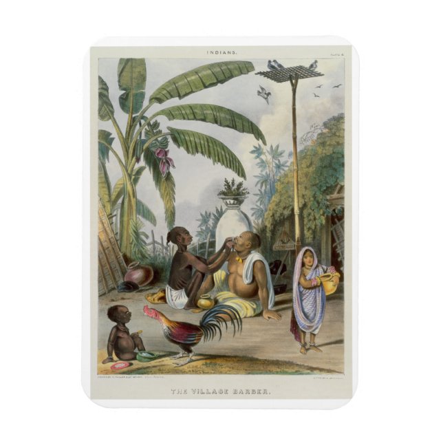 Ímã O Village Barber, prato 6 de 'índios', engravidand (Vertical)