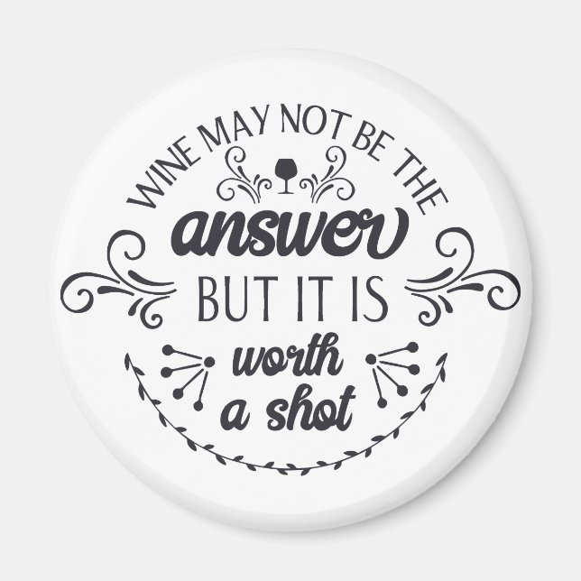 Imã O vinho engraçado pode não ser o ímã de resposta (Frente)