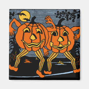 Imã O vintage o Dia das Bruxas Jack O'Lantern junta o