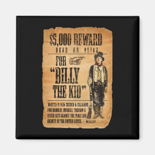Imã O vintage o poster quis/recompensa para Billy o