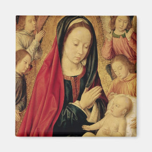 Imã O Virgin e a criança Adored por anjos