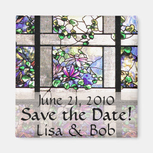 Imã O vitral de Nouveau Tiffany da arte floresce