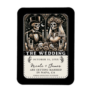 Ímã O WEDDING Tarot Skeletons Salva a Data