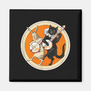 Imã O zine The Black Cat Halloween Cat Rabbit e Banjo