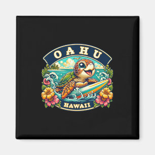 Imã Oahu Hawaiii Tartaruga Marinha Fofa Surfando