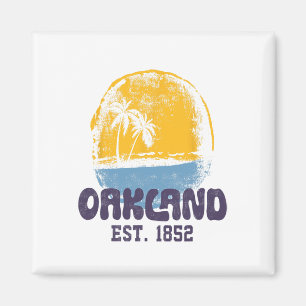 Imã Oakland Califórnia Retro Surfista Praia Vintage Pa