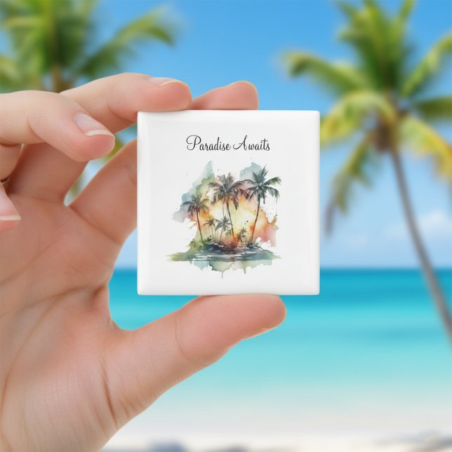 Imã Oásis do Pôr do Sol, personalizado (Criador carregado)