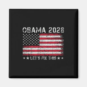 Imã Obama 2028 Retro Vintage Flag Us Patriotic Politic