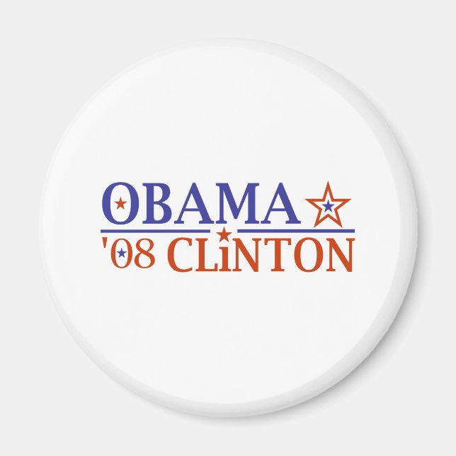 Imã Obama Clinton Super Ticket 2008 (Frente)