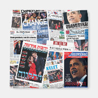 Obama ganha - O ímã das manchetes internacionais
