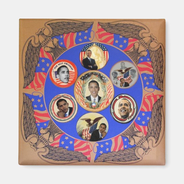 Imã Obama Kaleidoscope Magnet (Frente)