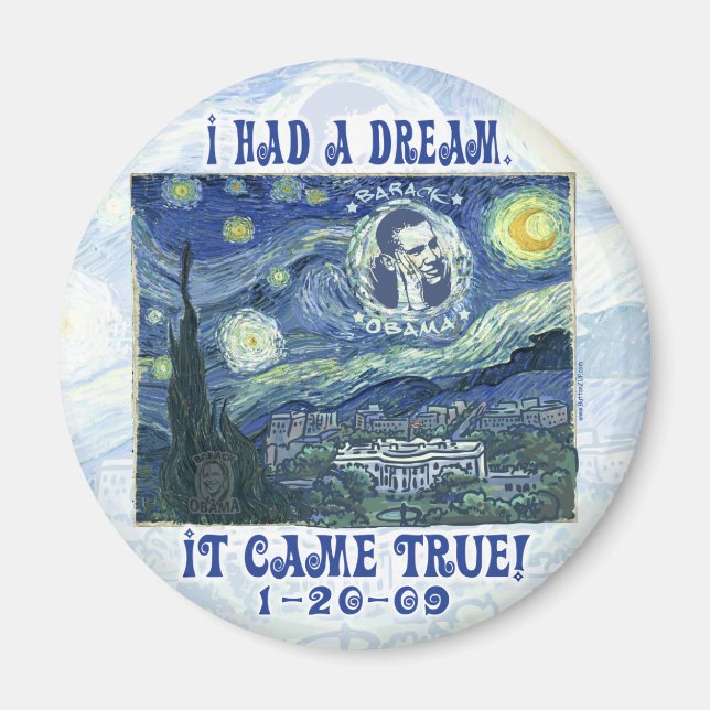 Imã Obama Meu Sonho Foi Verdadeiro Magnet (Frente)