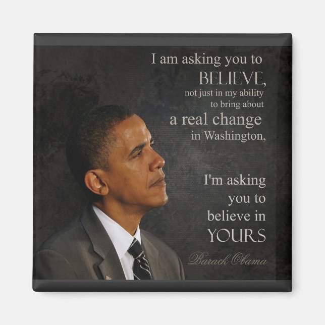 Imã Obama Quote Magnet (Frente)
