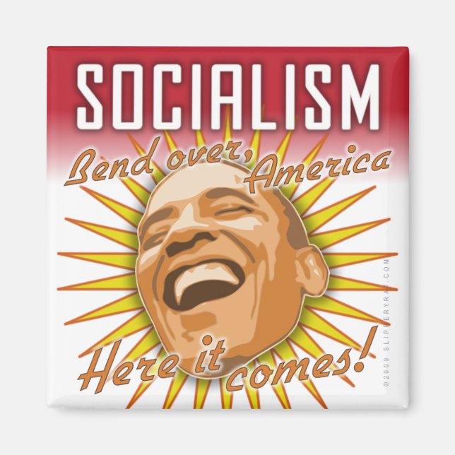 Imã Obama "Socialismo Aqui Vem" Magnet (Frente)