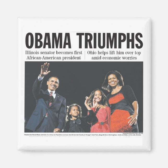 Imã Obama Triumphs Magnet (Frente)