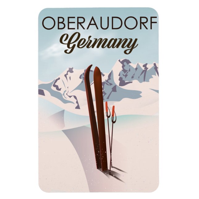 Ímã Oberaudorf Alemanha ski poster (Vertical)